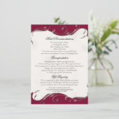 Peacock Feather n Wirbel - Empfang, Karte, Hotel Begleitkarte (Stehend Vorderseite)