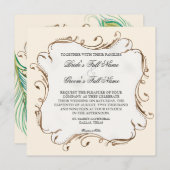 Peacock Feather n Wirbel Moderne Einladung zur Hoc (Vorne/Hinten)