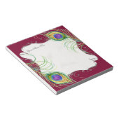 Peacock Feather n Wirbel Wedding Stationery Notes Notizblock (angewinkelt)