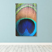 Peacock Feather Nah-up Detail Foto Leinwand (Insitu (Holzboden))