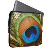 Peacock Feather Nah-up-Foto Laptopschutzhülle (Vorne Rechts)