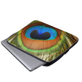 Peacock Feather Nah-up-Foto Laptopschutzhülle (Vorne Knopf)