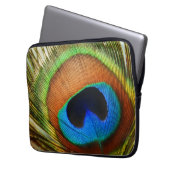 Peacock Feather Nah-up-Foto Laptopschutzhülle (Vorderseite Links)