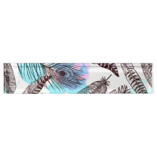 Peacock Feather Namensplakette