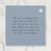 Peacock Feather Names Dankeschön Message Wedding Geschenkanhänger (Rückseite)