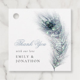 Peacock Feather Names Dankeschön Message Wedding Geschenkanhänger
