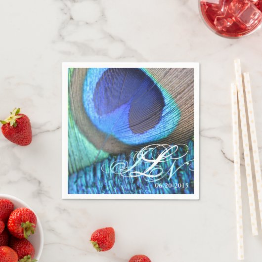 Peacock Feather Napkin Serviette (Beispiel)