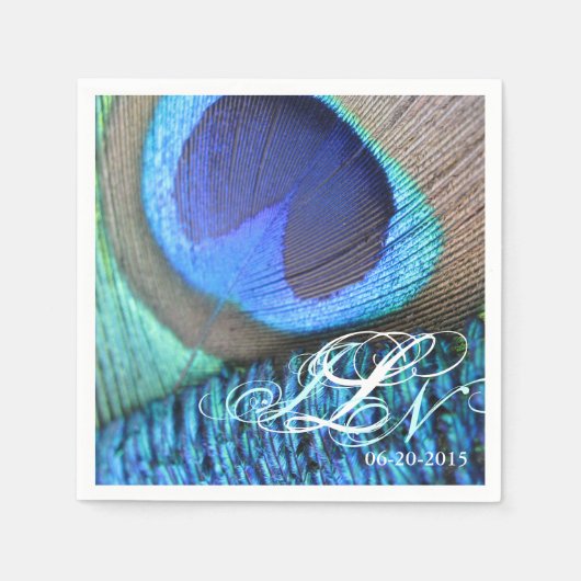 Peacock Feather Napkin Serviette (Vorderseite)