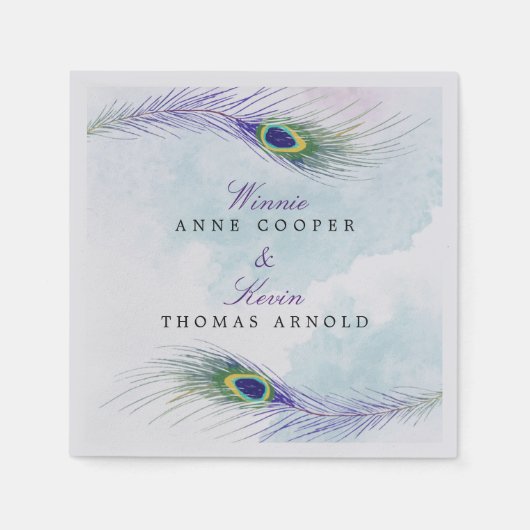 Peacock Feather Napkins Serviette (Vorderseite)