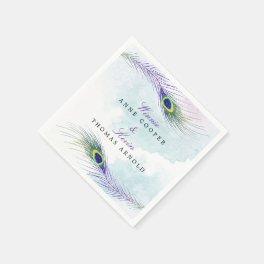 Peacock Feather Napkins Serviette (Ecke)
