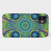 Peacock Feather Neon Fraktal Funky Designer Art Case-Mate iPhone Hülle (Rückseite (Horizontal))