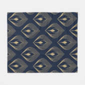 Peacock feather ombre pattern ditzy floral motif. fleecedecke (Vorderseite (Horizontal))