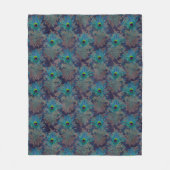 Peacock feather paisley lila aquamarines Gold boho Fleecedecke (Vorderseite)