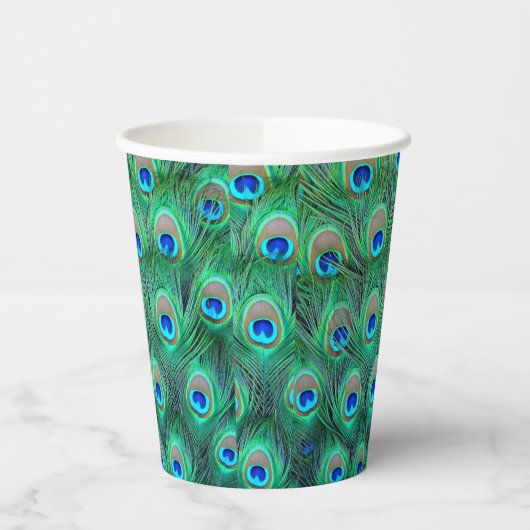 Peacock Feather Paper Cups Pappbecher (Links)