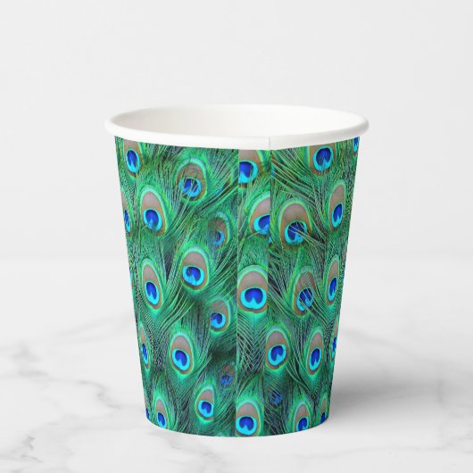 Peacock Feather Paper Cups Pappbecher (Rechts)