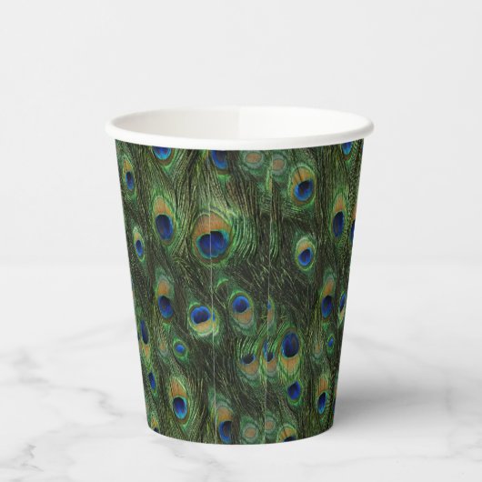 Peacock Feather Paper Cups Pappbecher (Links)
