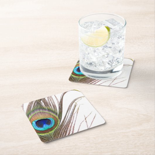 Peacock Feather Paper Untersetzer (Vor Ort)