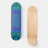 PEACOCK FEATHER PATTER AQUAMARINER GREEN BLAU MIT  SKATEBOARD (Vorderseite)