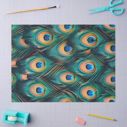 Peacock Feather Pattern Decoupage Seidenpapier (Basteln)