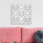 Peacock Feather Pattern Doodle 6 Leinwanddruck (Insitu (Wohnzimmer))