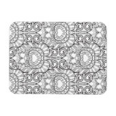 Peacock Feather Pattern Doodle Magnet (Horizontal)