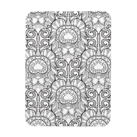 Peacock Feather Pattern Doodle Magnet (Vertikal)