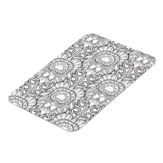 Peacock Feather Pattern Doodle Magnet (Linke Seite)