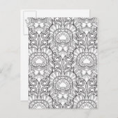 Peacock Feather Pattern Doodle Postkarte (Vorne/Hinten)