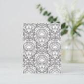 Peacock Feather Pattern Doodle Postkarte (Stehend Vorderseite)