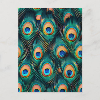 Peacock Feather Pattern Postkarte