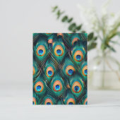 Peacock Feather Pattern Postkarte (Stehend Vorderseite)