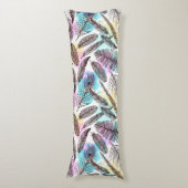 Peacock Feather Pattern Seitenschläferkissen (Vorderseite Vertikal)