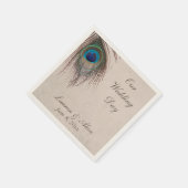Peacock Feather Personalisiert Wedding Serviette (Ecke)