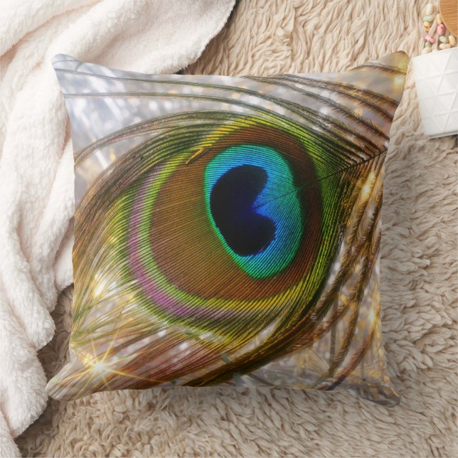 Peacock Feather Pillow Kissen (Decke)