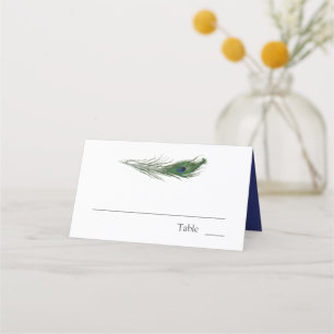 Peacock Feather Poise   Hochzeit Platzkarte