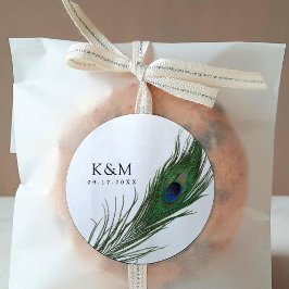 Peacock Feather Poise | Hochzeitsveranstaltung Runder Aufkleber