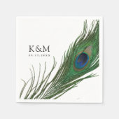 Peacock Feather Poise | Hochzeitsveranstaltung Serviette (Vorderseite)