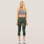 Peacock Feather Print Leggings (Vorderseite)