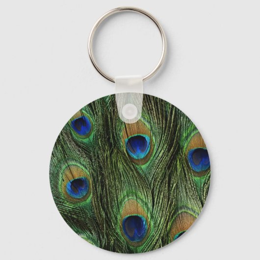 Peacock Feather Print Schlüsselanhänger (Vorderseite)