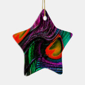 Peacock feather rainbow keramik ornament (Rechts)