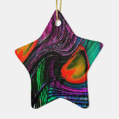 Peacock feather rainbow keramik ornament (Links)