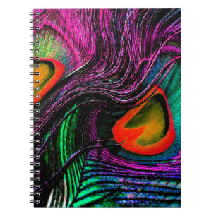 Peacock feather rainbow notizblock