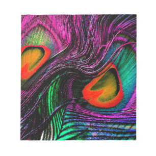 Peacock feather rainbow notizblock