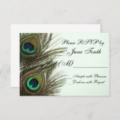 Peacock Feather RSVP-Karte RSVP Karte (Vorne/Hinten)