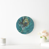 Peacock Feather Runde Wanduhr (Zuhause)