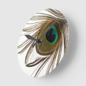Peacock Feather Runde Wanduhr (Winkel)