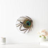 Peacock Feather Runde Wanduhr (Zuhause)