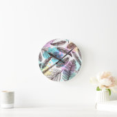 Peacock Feather Runde Wanduhr (Zuhause)