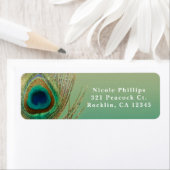 Peacock Feather Sand und Aquamarin Boho Glam Einla (Insitu)