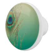 Peacock Feather Sand und Aquamariner Boho Glam Ele Keramikknauf (Rechts)